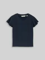 TOM TAILOR Mädchen T-Shirt mit Struktur, blau, Uni – Bild 3