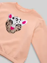 TOM TAILOR Mädchen Sweatshirt mit Wendepailletten, orange, Uni – Bild 4