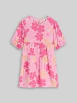 TOM TAILOR Mädchen Mini-Kleid mit Volant, weiß, Geblümt – Bild 3