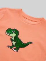 TOM TAILOR Jungen T-Shirt mit Wendepailletten, orange, Uni – Bild 4