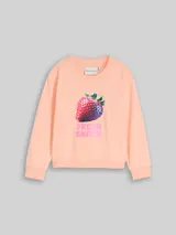 TOM TAILOR Mädchen Cropped Sweatshirt mit Print, orange, Uni – Bild 3