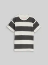 TOM TAILOR Jungen Oversize T-Shirt mit Waffelstruktur, weiß, Gestreift – Bild 3
