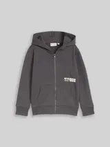 TOM TAILOR Jungen Hoodie Sweatjacke mit Rückenprint, grau, Uni – Bild 3