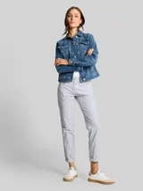 TOM TAILOR Damen Tapered Relaxed Hose mit Streifenmuster, weiß, Gestreift – Bild 4