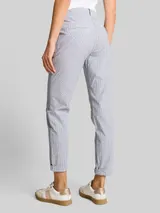 TOM TAILOR Damen Tapered Relaxed Hose mit Streifenmuster, weiß, Gestreift – Bild 5