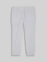 TOM TAILOR Damen Tapered Relaxed Hose mit Streifenmuster, weiß, Gestreift – Bild 3