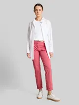 TOM TAILOR Damen Slim Chino Hose mit Gürtel, rot, Uni – Bild 4