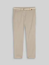 TOM TAILOR Damen Slim Chino Hose mit Gürtel, grau, Uni – Bild 3