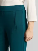 TOM TAILOR Damen TTMIA STRAIGHT Cropped Hose, grün, Uni – Bild 6
