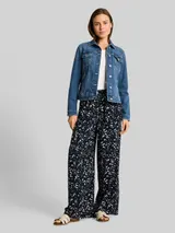 TOM TAILOR Damen Loose Fit Palazzo Hose mit Muster, blau, Gepunktet – Bild 4