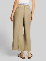 TOM TAILOR Damen Culotte Hose mit Leinenanteil, grün, Uni – Bild 5