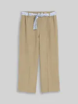 TOM TAILOR Damen Culotte Hose mit Leinenanteil, grün, Uni – Bild 3