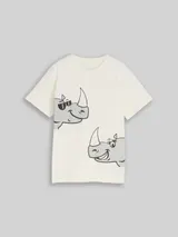 TOM TAILOR Jungen Oversize T-Shirt mit Print, weiß, Uni – Bild 3