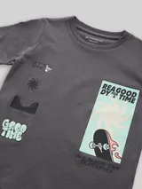 TOM TAILOR Jungen T-Shirt mit Print, grau, Uni – Bild 4