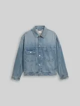 TOM TAILOR DENIM Herren Relaxed Fit Jeansjacke mit Eingriffstaschen, blau, Uni – Bild 3