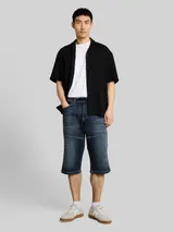 TOM TAILOR Herren TTMORRIS RELAXED Overknee Jeans Shorts mit Stretch, weiß, Uni – Bild 4