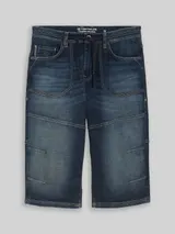 TOM TAILOR Herren TTMORRIS RELAXED Overknee Jeans Shorts mit Stretch, weiß, Uni – Bild 3