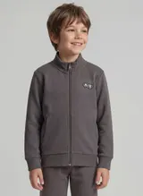 TOM TAILOR Jungen College Sweatjacke mit Stehkragen, grau, Uni – Bild 4