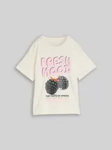 TOM TAILOR Mädchen Oversize T-Shirt mit Print, weiß, Uni – Bild 3