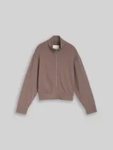 TOM TAILOR Mädchen Sweatjacke mit Stehkragen, braun, Uni – Bild 3
