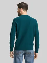 TOM TAILOR Herren Strickpullover aus Baumwolle, grün, Uni – Bild 5