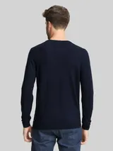 TOM TAILOR Herren Basic Strickpullover mit Rundhalsausschnitt, blau, Uni – Bild 5