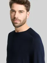 TOM TAILOR Herren Basic Strickpullover mit Rundhalsausschnitt, blau, Uni – Bild 6