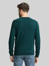 TOM TAILOR Herren Basic Strickpullover mit Rundhalsausschnitt, grün, Meliert – Bild 5