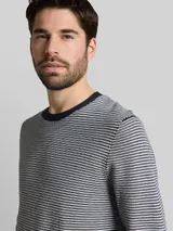 TOM TAILOR Herren Strickpullover aus Baumwolle, blau, Gestreift – Bild 6