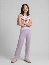 TOM TAILOR Mädchen Wide Leg Strickhose, lila, Uni – Bild 4