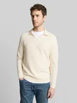 TOM TAILOR Herren Strickpullover mit Polokragen, braun, Uni – Bild 4