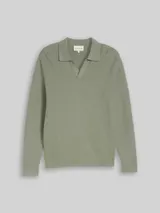 TOM TAILOR Herren Strickpullover mit Polokragen, grün, Uni – Bild 3