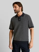 TOM TAILOR Herren Strickpullover mit Polokragen, blau, Gestreift – Bild 4