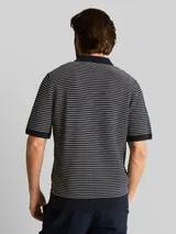 TOM TAILOR Herren Strickpullover mit Polokragen, blau, Gestreift – Bild 5