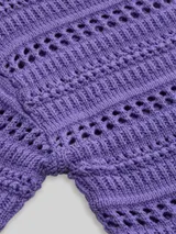 TOM TAILOR Mädchen Cropped Strickpullover mit Streifenmuster, lila, Uni – Bild 4