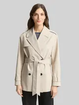 TOM TAILOR Damen Trenchcoat aus wasserabweisendem Material, braun, Uni – Bild 4