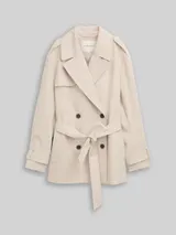 TOM TAILOR Damen Trenchcoat aus wasserabweisendem Material, braun, Uni – Bild 3