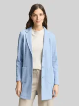 TOM TAILOR Damen Slim Fit Mantel mit aufgesetzten Taschen, blau, Meliert – Bild 4