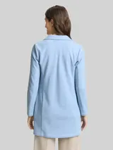 TOM TAILOR Damen Slim Fit Mantel mit aufgesetzten Taschen, blau, Meliert – Bild 5