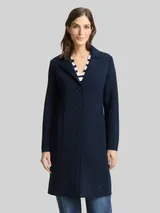 TOM TAILOR Damen Scuba Mantel mit Eingriffstaschen, blau, Uni – Bild 4