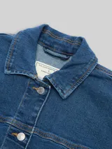 TOM TAILOR Mädchen Cropped Jeansjacke mit Stretch, blau, Uni – Bild 4