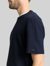 TOM TAILOR Herren T-Shirt mit Waffelstruktur, blau, Uni – Bild 6