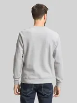 TOM TAILOR Herren Sweatshirt mit Logo-Badge, weiß, Meliert – Bild 5