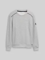 TOM TAILOR Herren Sweatshirt mit Logo-Badge, weiß, Meliert – Bild 3
