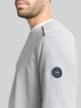 TOM TAILOR Herren Sweatshirt mit Logo-Badge, weiß, Meliert – Bild 6
