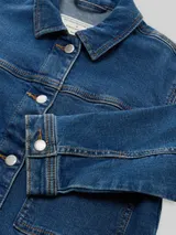 TOM TAILOR Mädchen Jeansjacke mit Stretch, blau, Uni – Bild 4
