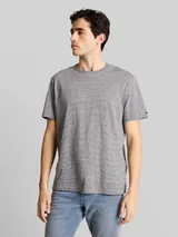 TOM TAILOR Herren T-Shirt mit feinem Streifenmuster, weiß, Gestreift – Bild 4