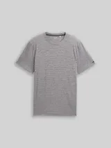TOM TAILOR Herren T-Shirt mit feinem Streifenmuster, weiß, Gestreift – Bild 3