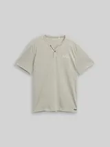 TOM TAILOR Herren Henley T-Shirt mit feinem Streifenmuster, grün, Gestreift – Bild 3