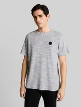 TOM TAILOR Herren T-Shirt mit Waffelstruktur, weiß, Meliert – Bild 4